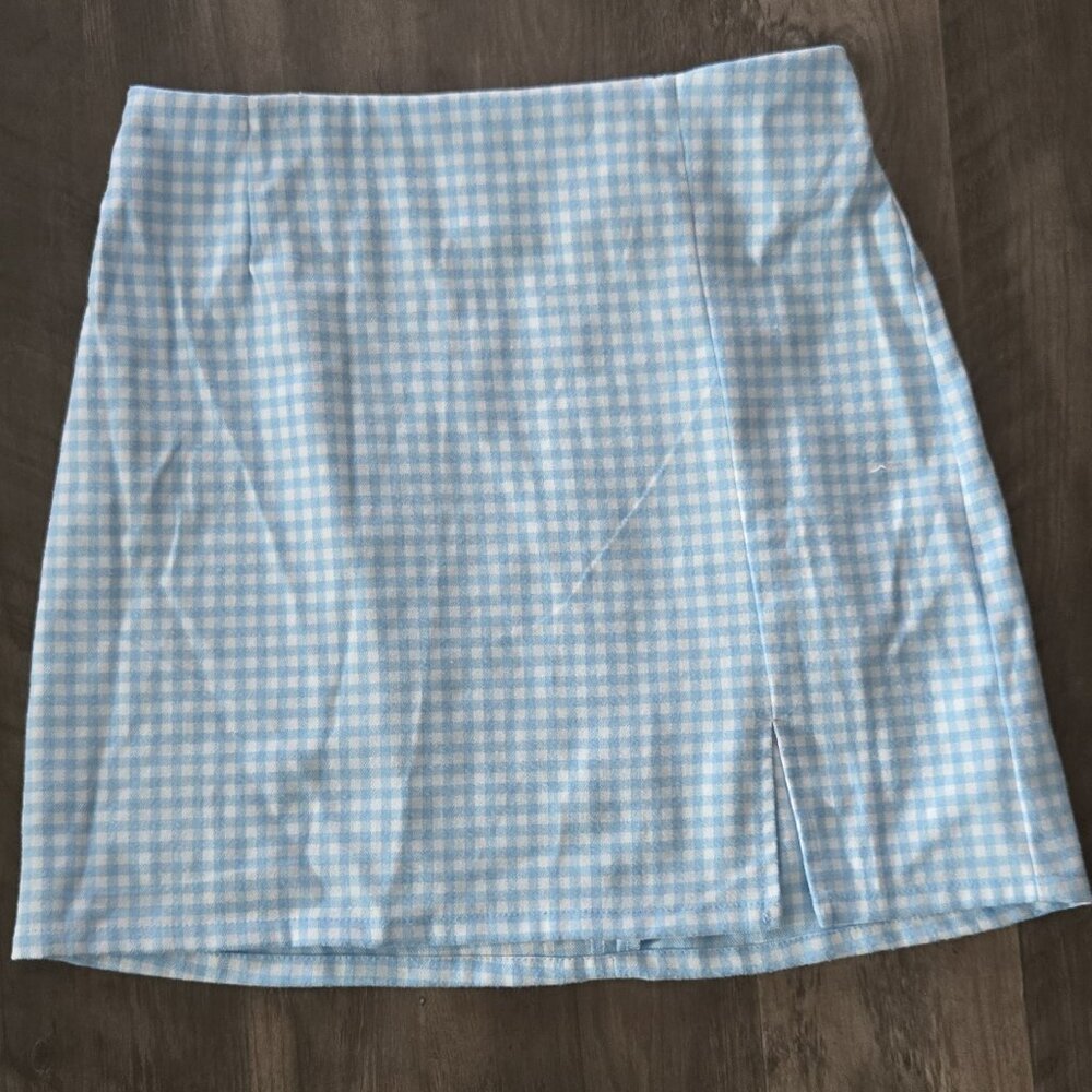 Girls Blue & White Gingham Skirt by Art Class - Size XL